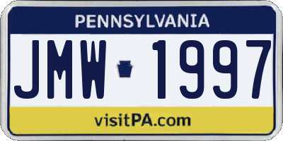 PA license plate JMW1997