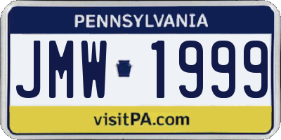 PA license plate JMW1999