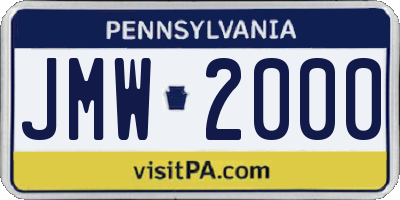 PA license plate JMW2000