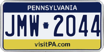 PA license plate JMW2044