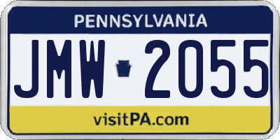 PA license plate JMW2055