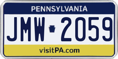 PA license plate JMW2059