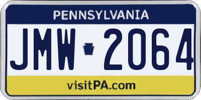 PA license plate JMW2064