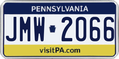 PA license plate JMW2066
