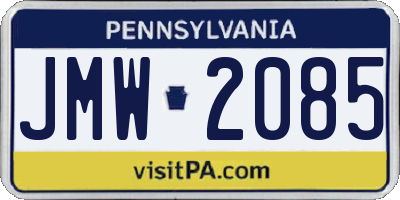 PA license plate JMW2085