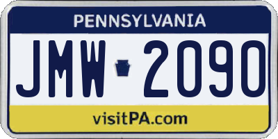 PA license plate JMW2090