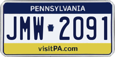 PA license plate JMW2091
