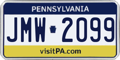 PA license plate JMW2099