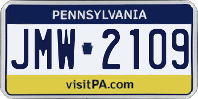 PA license plate JMW2109