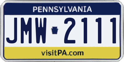 PA license plate JMW2111