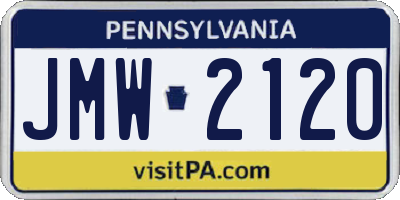 PA license plate JMW2120