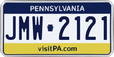 PA license plate JMW2121
