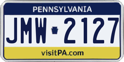 PA license plate JMW2127
