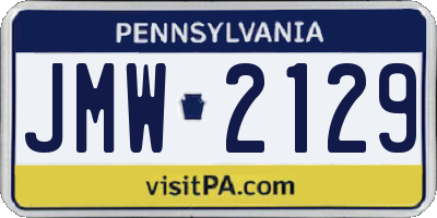 PA license plate JMW2129