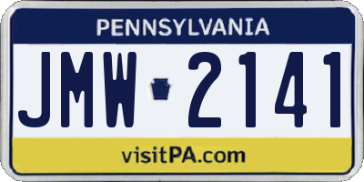 PA license plate JMW2141