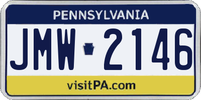 PA license plate JMW2146
