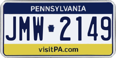 PA license plate JMW2149