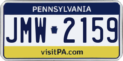 PA license plate JMW2159