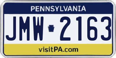 PA license plate JMW2163