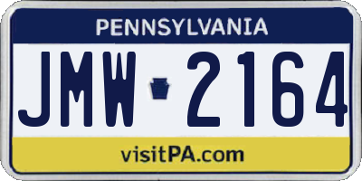 PA license plate JMW2164
