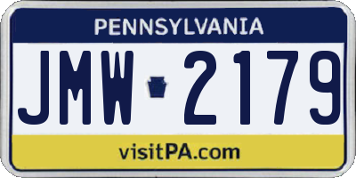 PA license plate JMW2179