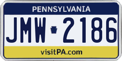 PA license plate JMW2186