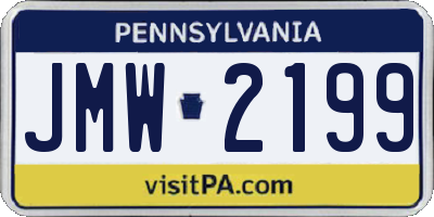 PA license plate JMW2199