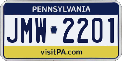 PA license plate JMW2201