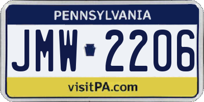 PA license plate JMW2206