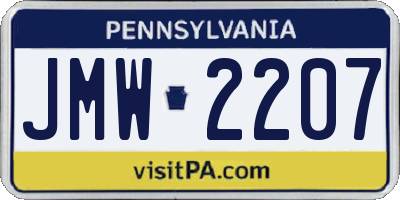 PA license plate JMW2207