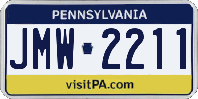 PA license plate JMW2211