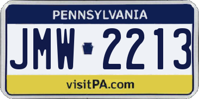 PA license plate JMW2213