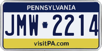 PA license plate JMW2214