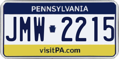 PA license plate JMW2215