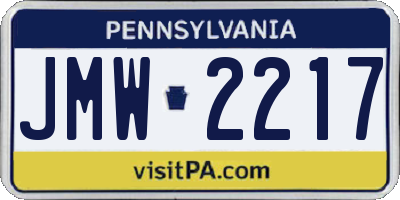 PA license plate JMW2217