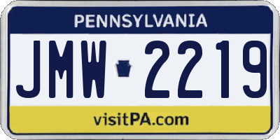 PA license plate JMW2219