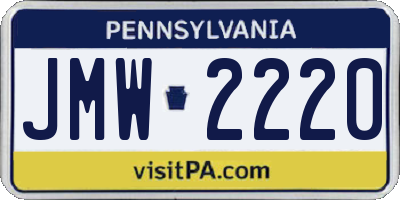 PA license plate JMW2220