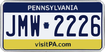 PA license plate JMW2226