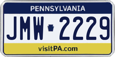 PA license plate JMW2229