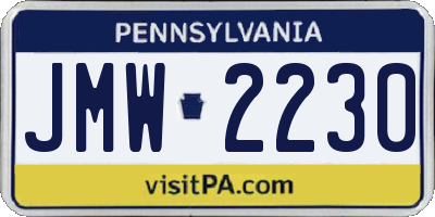 PA license plate JMW2230