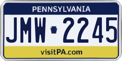 PA license plate JMW2245