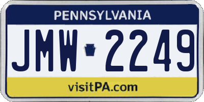 PA license plate JMW2249