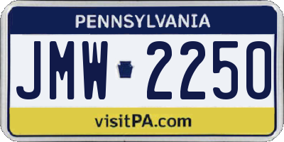 PA license plate JMW2250