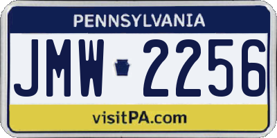 PA license plate JMW2256