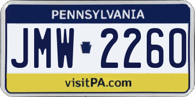 PA license plate JMW2260