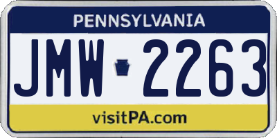 PA license plate JMW2263