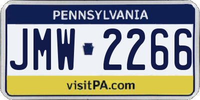 PA license plate JMW2266