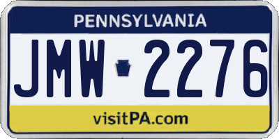 PA license plate JMW2276