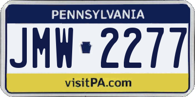PA license plate JMW2277