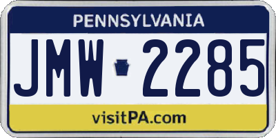 PA license plate JMW2285